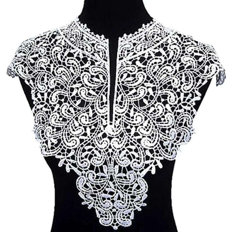 OPENED NECK EMBROIDERED LACE NECKLINE APPLIQUE
