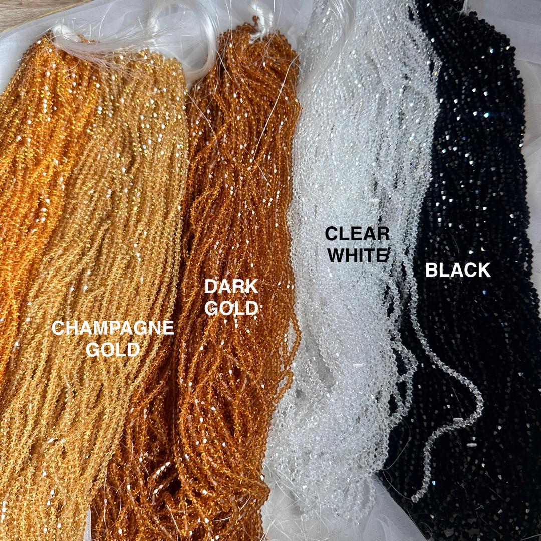 CRYSTAL BEADS BICONE GLASS BEADS 3MM PRECIOSA FACETED CRYSTAL GLASS BEADS