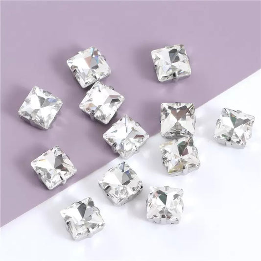 REAL CRYSTAL WITH CLAW SILVER