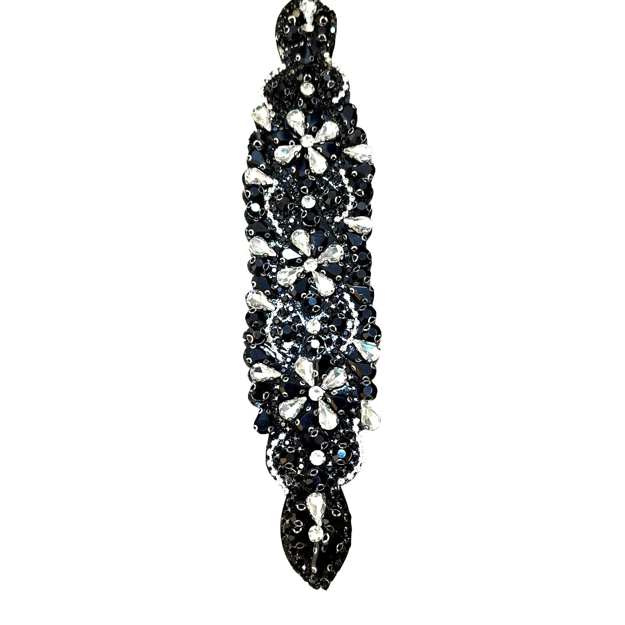 BLACK AND SILVER DETAILED BRIDAL BELT