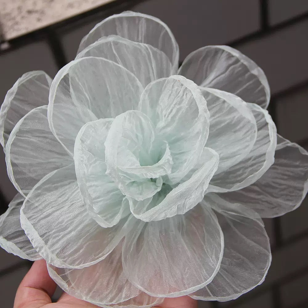 ORGANZA BURNT FLOWER 20CM