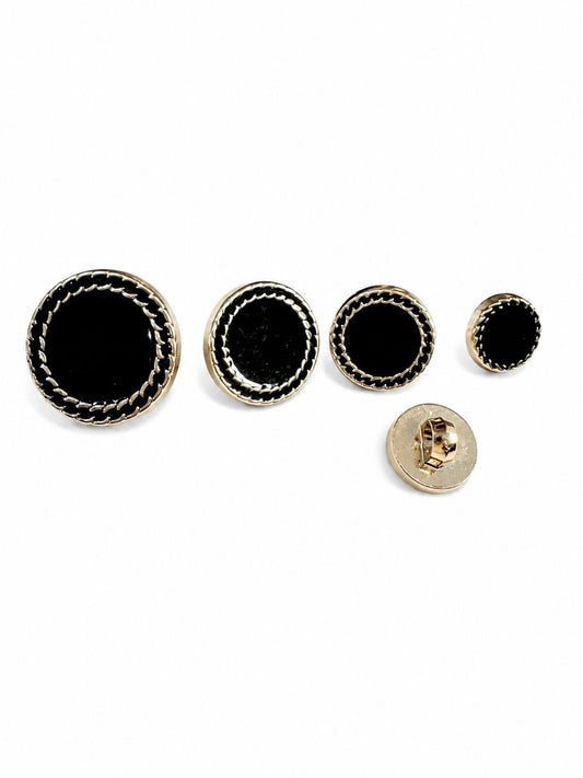 ROUND ROPE FRAME BUTTON BLACK