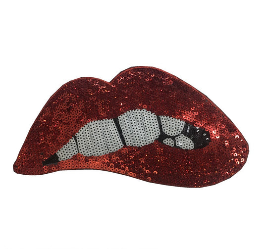 RED LIP SEQUIN APPLIQUE