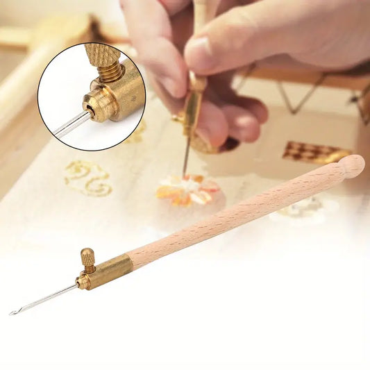 TAMBOUR HOOK WITH 3 NEEDLES (70 90-100) EMBROIDERY BEADING NEEDLE TOOLS SEQUIN BEADS NEEDLE SET CROCHET TOOL KIT