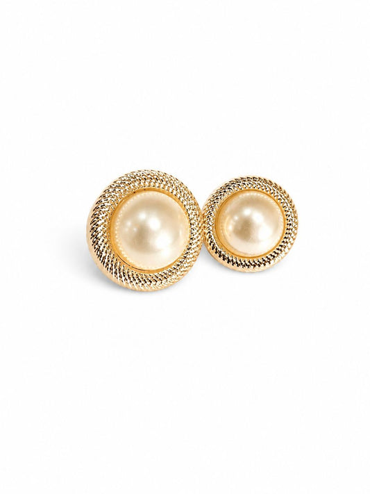 PENDANT BUTTON WITH PEARL ROPE GOLD