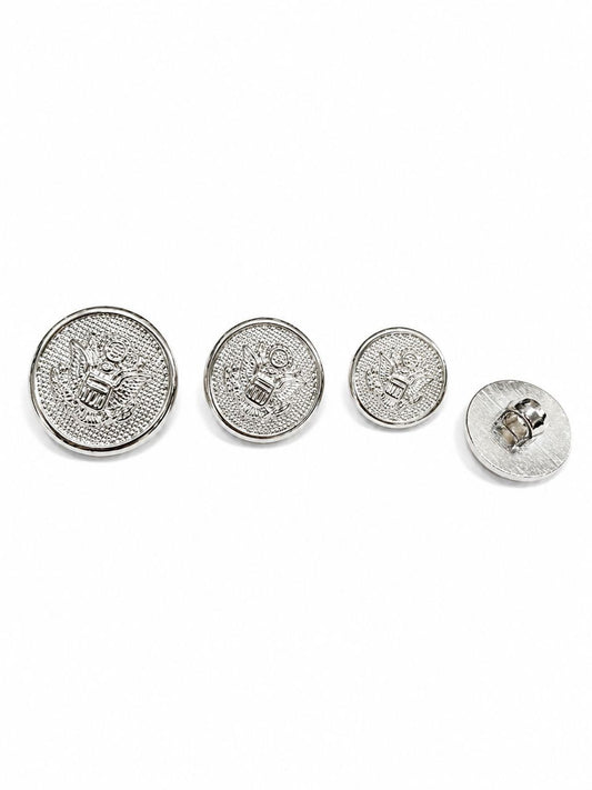 EAGLE BADGE BUTTON SILVER