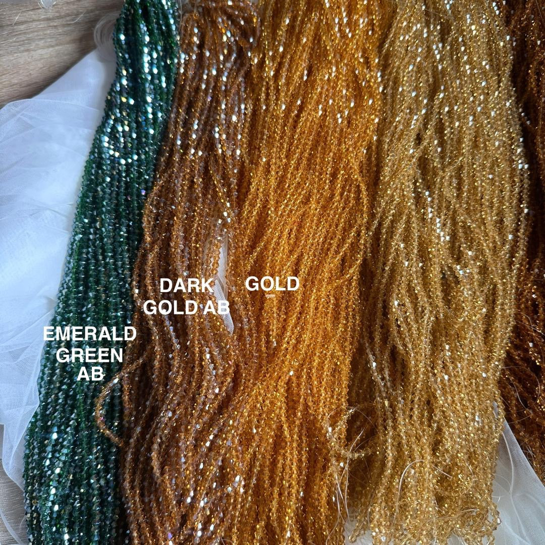 CRYSTAL BEADS BICONE GLASS BEADS 3MM PRECIOSA FACETED CRYSTAL GLASS BEADS