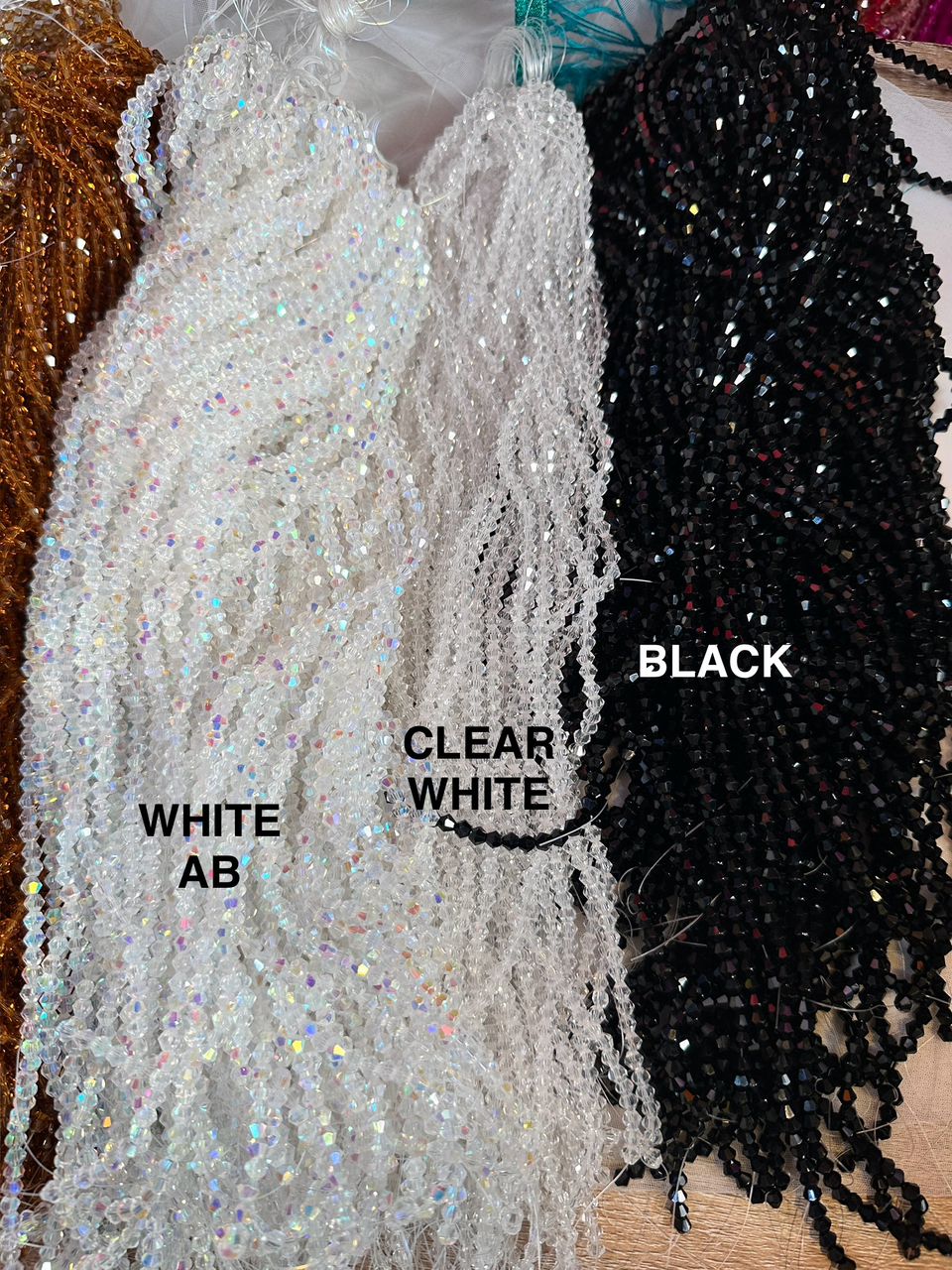 CRYSTAL BEADS BICONE GLASS BEADS 4MM PRECIOSA FACETED CRYSTAL GLASS BEADS