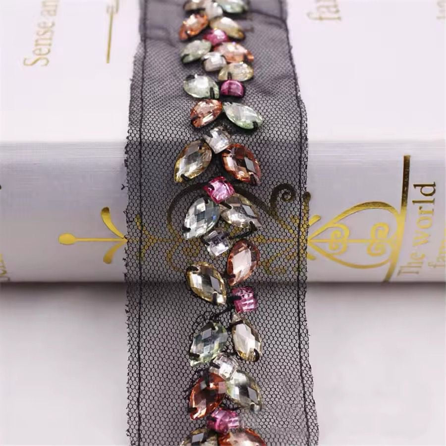 MESH/TULLE TRIMMING WITH CRYSTALS