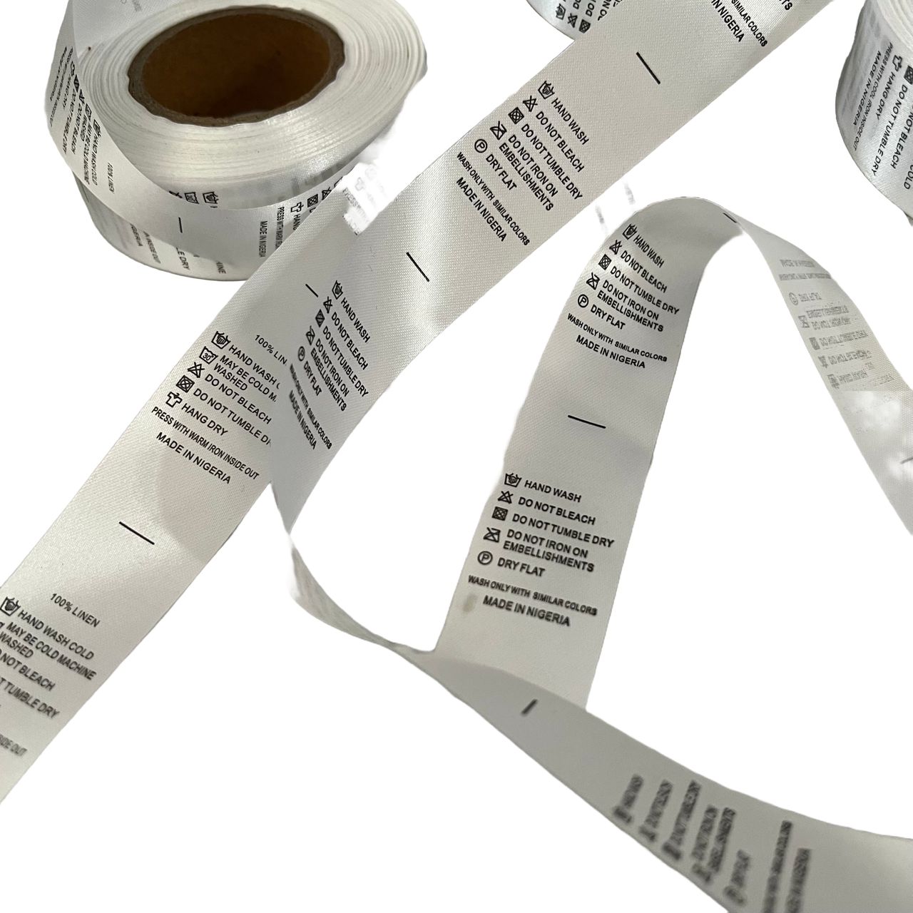 CARE LABELLING INSTRUCTIONS SATIN QUALITY WITH MADE IN NIGERIA