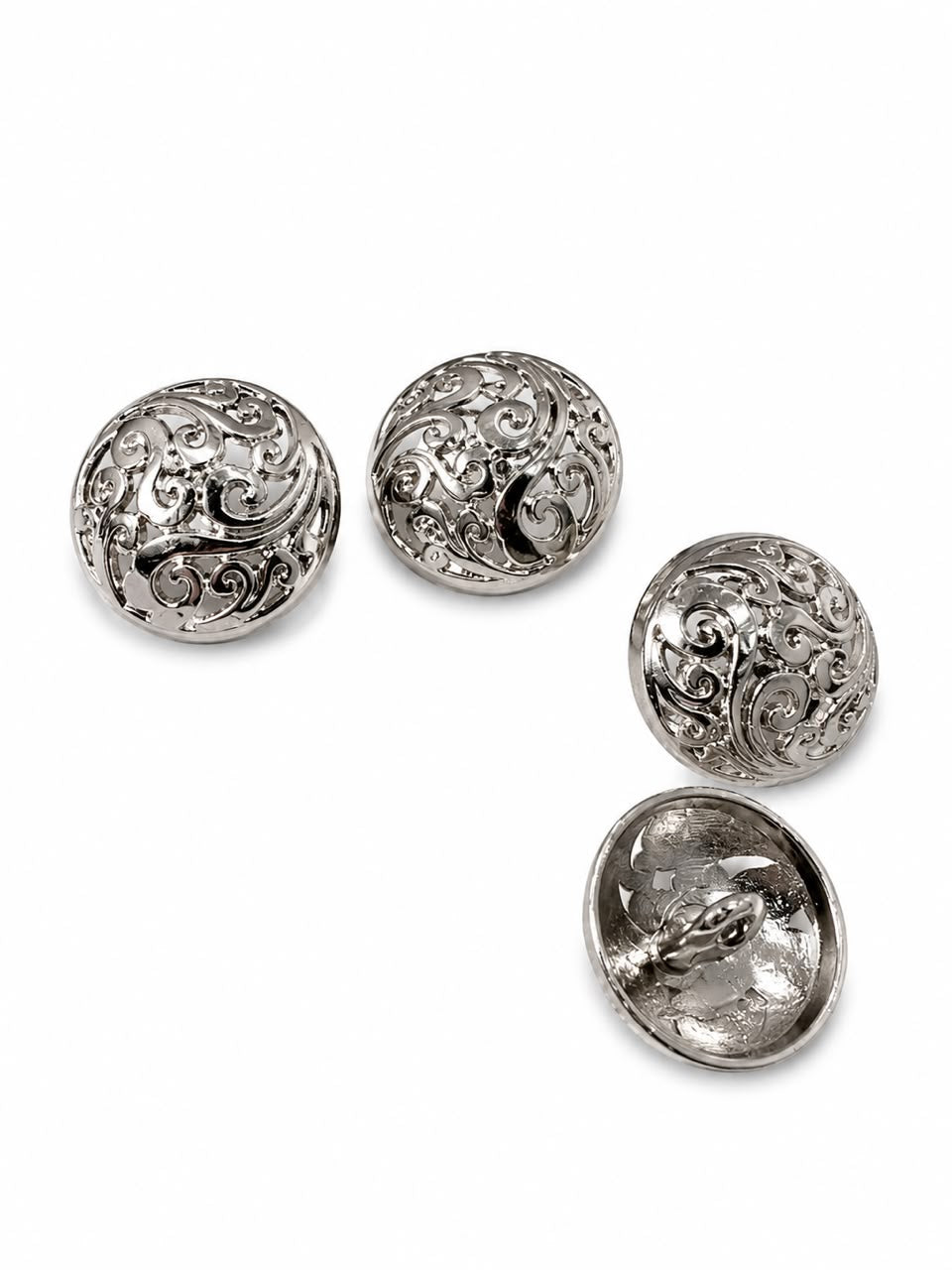 VINE METAL BUTTON SILVER
