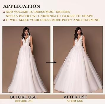 PETTICOAT CRINOLINE UNDERSKIRT FOR WEDDING BRIDAL DRESS BALL GOWN WHITE 6 HOOP 45 INCHES LENGTH