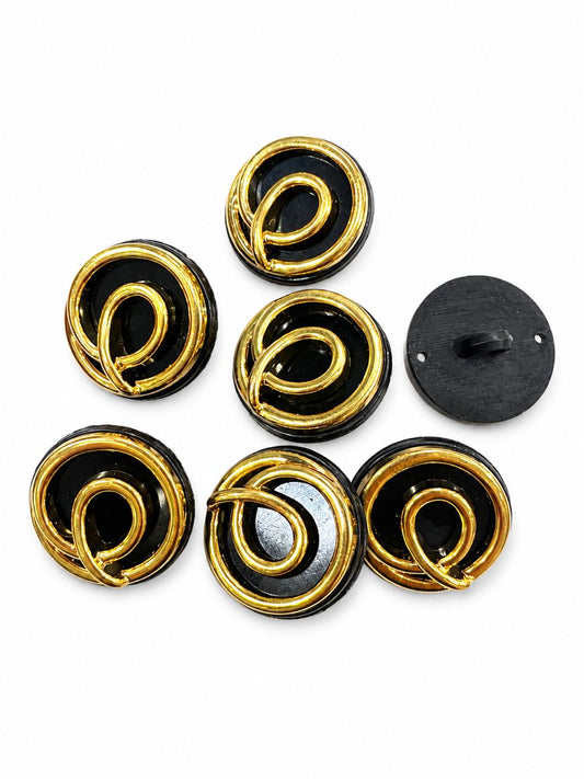BLACK AND GOLD TRINA BUTTON