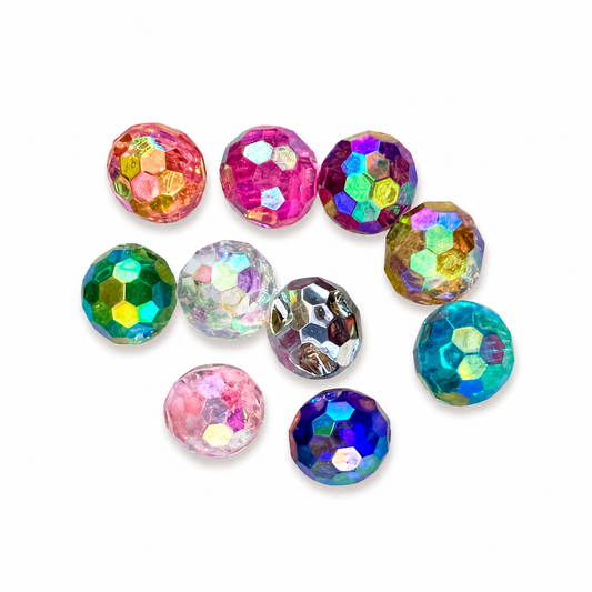 CRYSTAL ROUND BUTTON AB COLORS